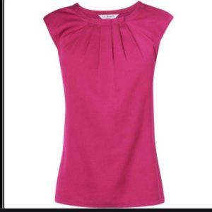 L.K. BENNETT Liraz Sleeveless Pleat Front Blouse Top